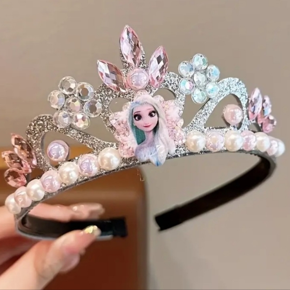 Sparkling Princess Tiara with Pink and Silver Accents